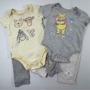 Disney Baby 6/9M Winnie-the-Pooh & Friends 4-Piece Bodysuits & Pants Bundle